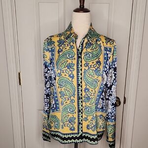 Maison d’ Amelie Paisley Print Button Down Top Size XS
